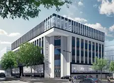 nouveau bâtiment qui accueil l'école des métier de l'immobilier à Lyon
